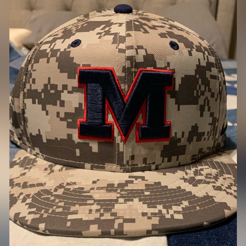Tech Camo Block M Ole Miss Fitted Hat